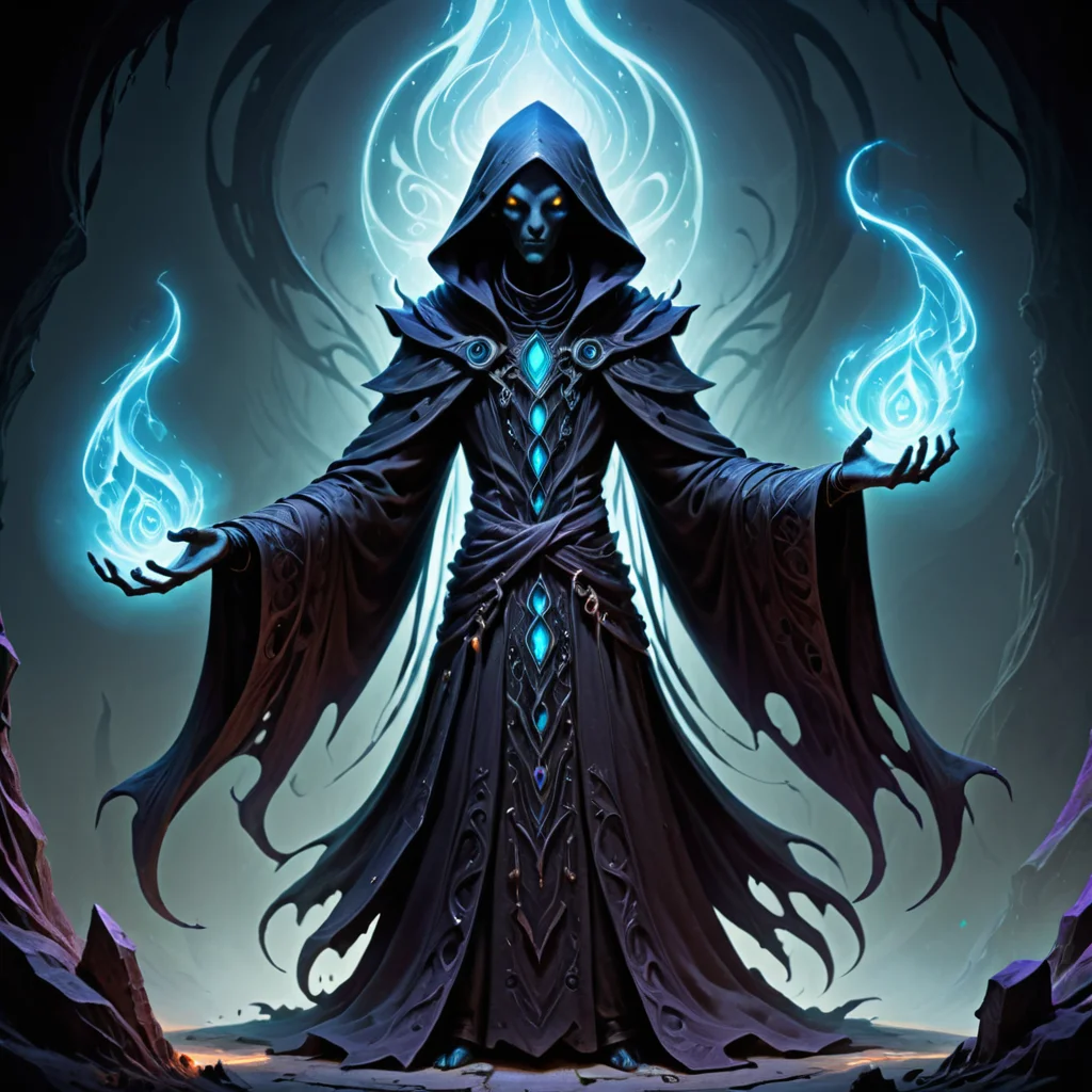 <lora:artfullyALIENSHADOWANDER_SDXL_V1:1>, character concept, shadow sorcerer, smoky aura, vestments of dark shadow, amulet of despair, orbdrin