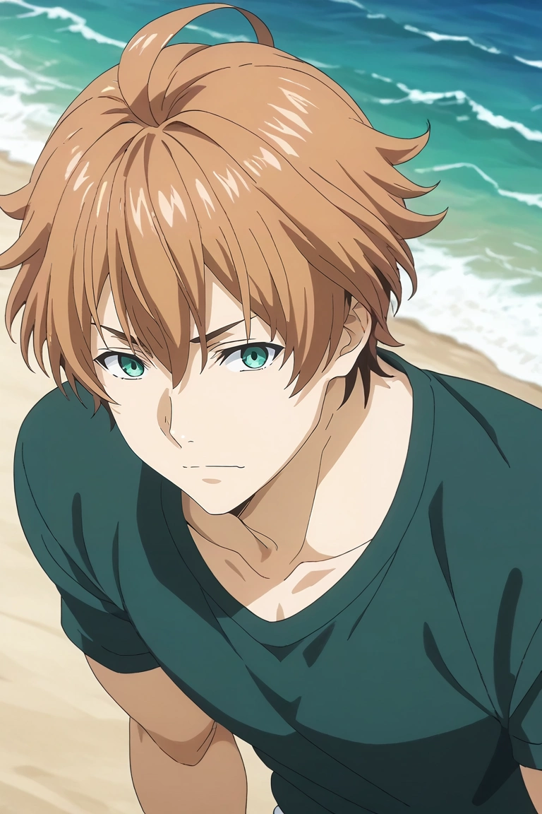 score_9, score_8_up, score_7_up, source_anime, rating_safe, , , , depth of field, 1boy, solo, male focus, <lora:satoshi_isshiki_pony:1>, satoshi_isshiki, brown hair, green eyes, ahoge, hair between eyes, from above, full body, beach, ocean, waves, island, dark, leaning forward, skin fang, , <lora:sdxl_lightning_8step_lora:1>