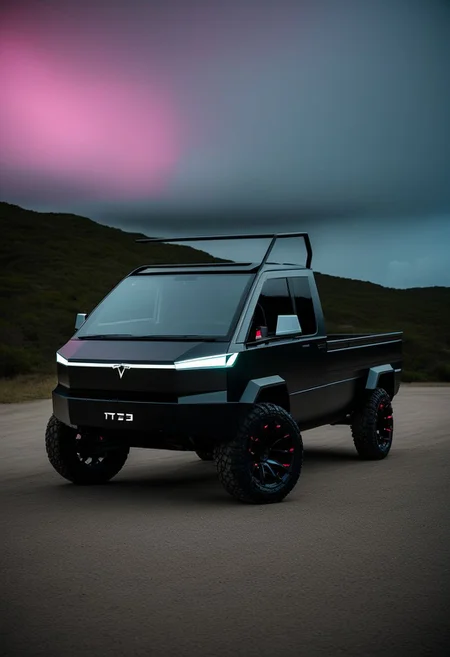 "Create an image that blends the futuristic design of a Tesla Cybertruck with the compact charm of a Daihatsu Hijet Truck S100. Visualize a vehicle with the robust, angular silhouette of the Cybertruck, but scaled down to the size and proportions of the Hijet Truck. Incorporate sleek, metallic surfaces and futuristic LED lighting reminiscent of the Cybertruck, while maintaining the practicality and versatility of the Hijet Truck's design. Let the resulting image showcase a unique fusion of modern innovation and classic utility, offering a fresh perspective on both vehicles' iconic features."
("REPUBLICA DOMINICANA." text logo: 1.4), black, black, graffiti, toxic gas, logo, death, skull mask, cyberpunk mask, hood, giant scythe in hand <lora:Harrlogos_v2.0_SDXL:1> <lora:sdxl_more_art-full_v1:0.8><lora:Harrlogos_v2.0:1> ( text pa-lante"Leonel  logo:1.3) in the clouds, storm, lightning <lora:Storm_Cloud_Style:0.8>