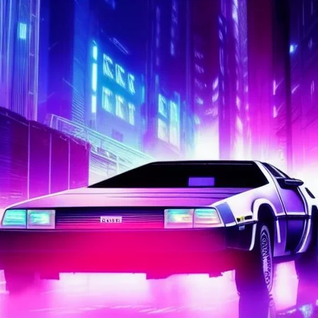 delorean, ultra-detailed, ( edgerunners-style-v2  ), anime