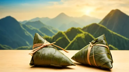 zongzi, wooden table, blue sky, mountains faraway <lora:sdxl_zongzi_lora_duanwu_0_300:0.8>, beautiful, hd, 8k, (photographic:1.5), magnificent, grandiose, mac os wallpaper