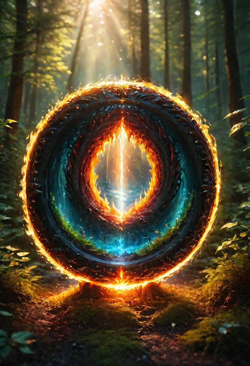 onoff, a photo of a (beautiful:1.7) portal to Tr na ng, colorful, glowing, ultra detailed, well defined fire and water  masterpiece <lora:onoff4:1>