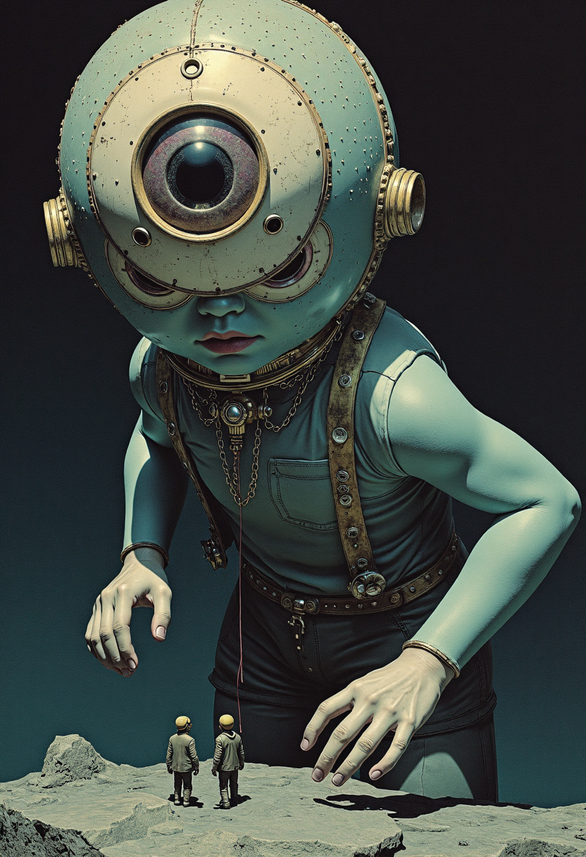 A masterpiece of sci-fi style created by the collaboration of Edmund Dulac and Mark Ryden.    HD32K, hyperdetailed, best quality, aidmaMJ6.1.