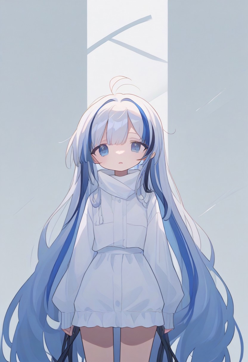 score_9, score_8_up, score_7_up, source_anime, BREAK, standing, cowboy shot, very long hair, blue hair, streaked hair, multicolored hair, hubblenc