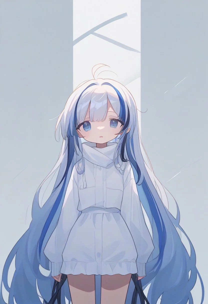 score_9, score_8_up, score_7_up, source_anime, BREAK, standing, cowboy shot, very long hair, blue hair, streaked hair, multicolored hair, hubblenc