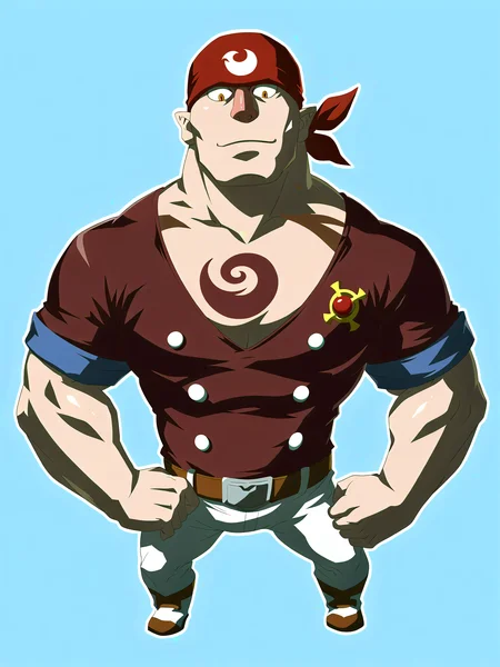 safe_pos, safe_pos, safe_pos, core_9, score_8_up, score_7_up, score_6_up,
Gonzo,Alfonzosource_game, rating_explicit, high detail, perfect face, manly face, very close-up, detailed face, Male focus, Muscular male, Big muscles, Himbo, Bara,defined lips, defined chin, defined nosesuper gay,full-body,red bandana,Tattoo of blue waves in the center of his chest,by rycanthropy, male focus, muscular, bara