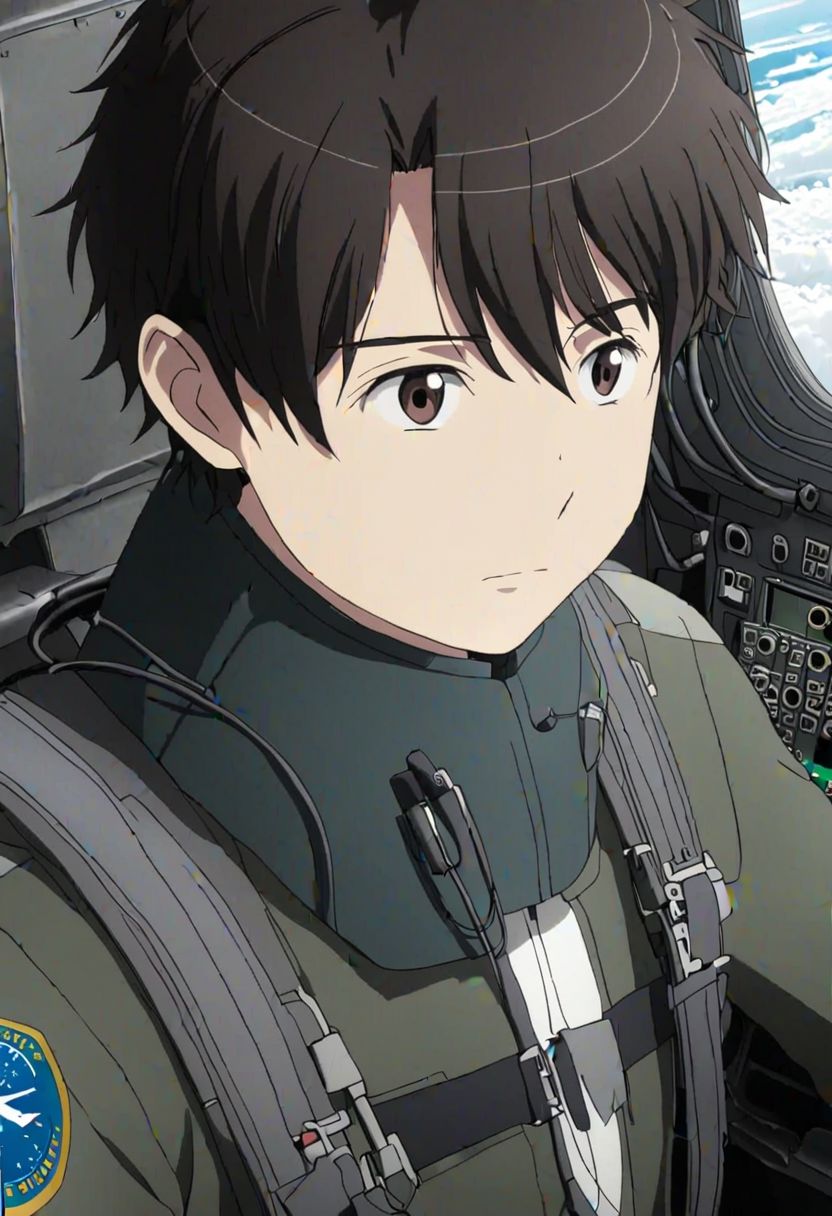 Inaho kaizuka, Black Hair, Brown Eyes, Pilot, Comercial Airplane, Boeing