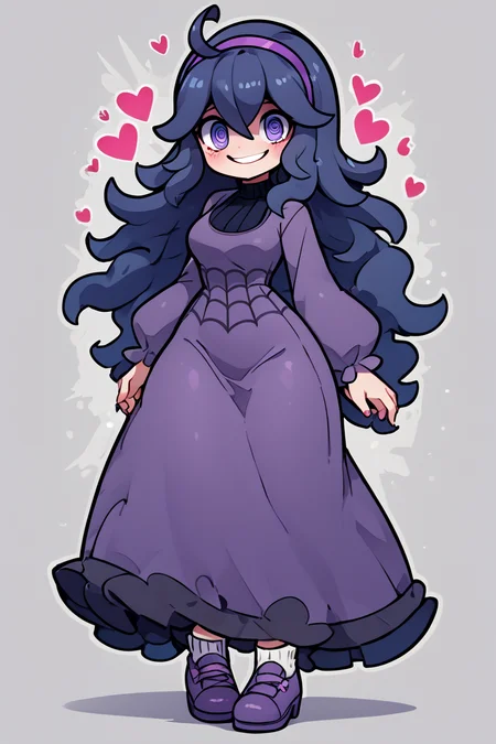 score_9, score_8_up, score_8, medium breasts, (curvy), cute, eyelashes, BREAK, , BREAK, hex maniac (pokemon), long hair, ahoge, purple hairband, purple eyes, large breasts, long dress, <lora:Hex_Maniac_Pokemon_P1:0.8>,, socks, big shoes, <lora:CuteToonPDXL:0.8>, , BREAK, smile, looking at viewer, cowboy shot, embedding:zPDXL, Expressiveh, <lora:SDXLFaeTastic2400:0.5>, <lora:Expressive_H-000001:0.4>,