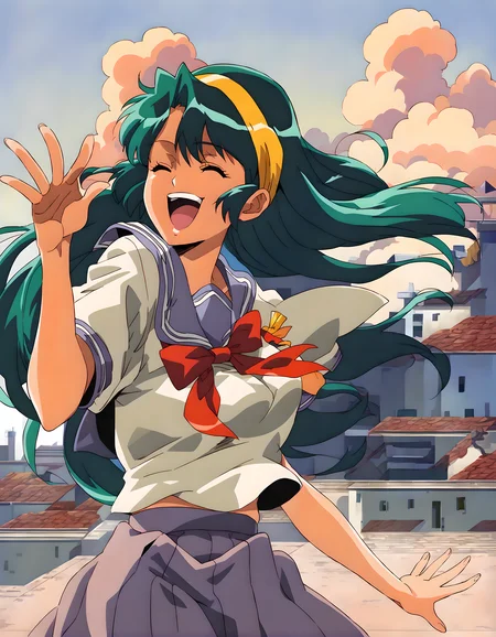 <lora:pony_xl_shoko:1>,shoko,score_9,source_anime,1girl,best quality,masterpiece,super fine illustration,solo,smile,laughing,school_uniform,summer_uniform,sailor,city,cowboy_shot,