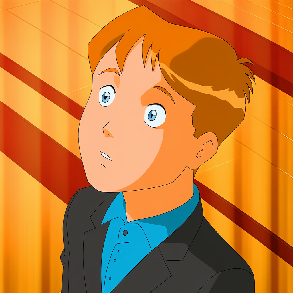 embedding:Pony\Positive\zPDXL3, masterpiece, best quality, good quality, male focus, jason_hightower_totally_spies, solo, aged up, 18 years old, 1boy, mature male, mature man's body, male focus, high resolution, slim body, indoors, restraurants, windows, night, moonlight, new york, large head, wide head, short hair, reddish-orange hair, reddish-orange eyebrows, blue eyes, reddish-orange sideburns, reddish-orange thin goatee, formal, black suit, brown paisley tie, elegant style, adjust tie, adjust clothes