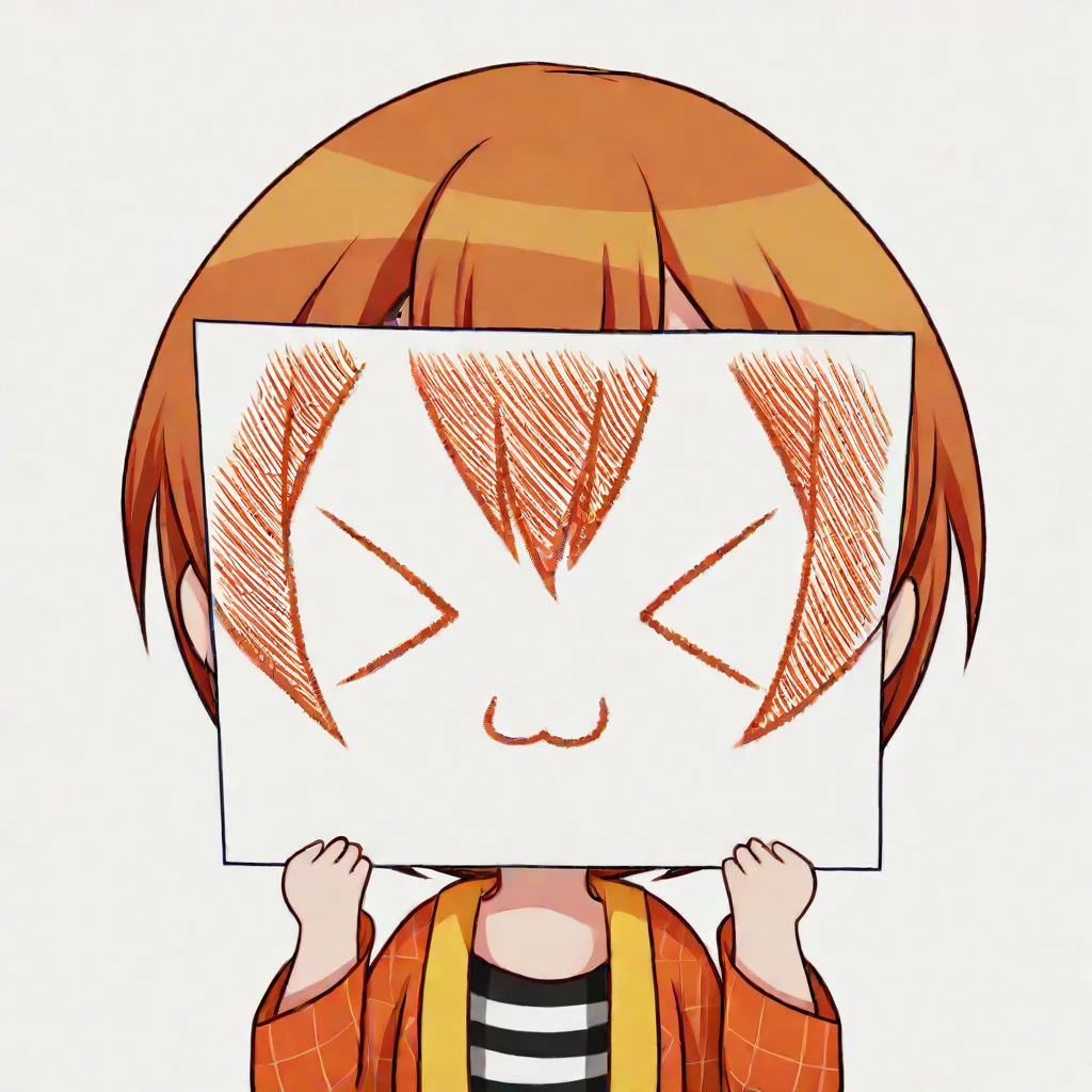 score_9, score_8_up, score_7_up, <lora:PaperLikeFacePony:0.8>
PaperLikeFace, 1girl, solo, short hair, simple background, brown hair, shirt, holding, closed eyes, striped, chibi, orange hair, :3, transparent background, >_<, x3, score_9