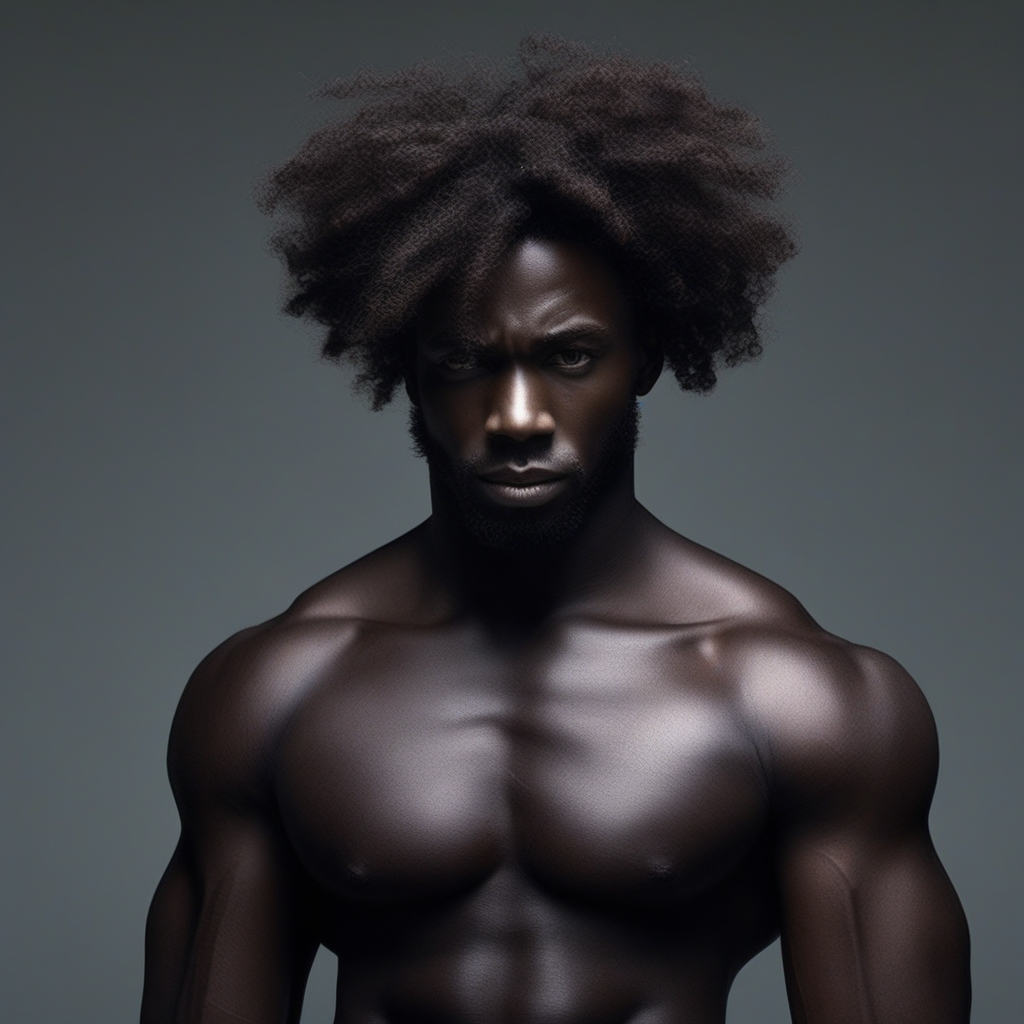 1man, dark skin, black man, lifted shirt, muscular, hair body