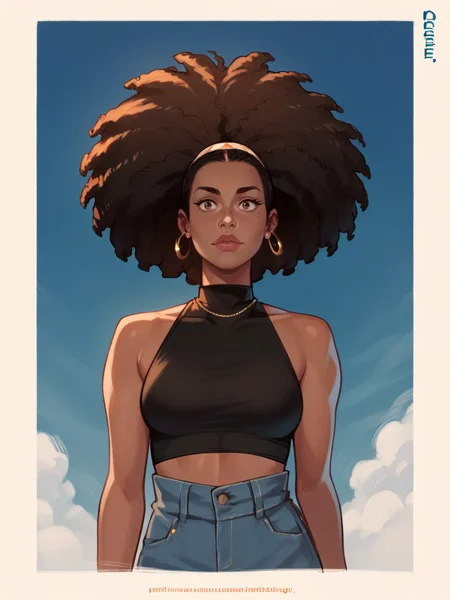score_9, score_8_up, score_7_up, score_6_up, score_5_up, <lora:CTXLP:1> ct, 1girl, dark skin, afro,