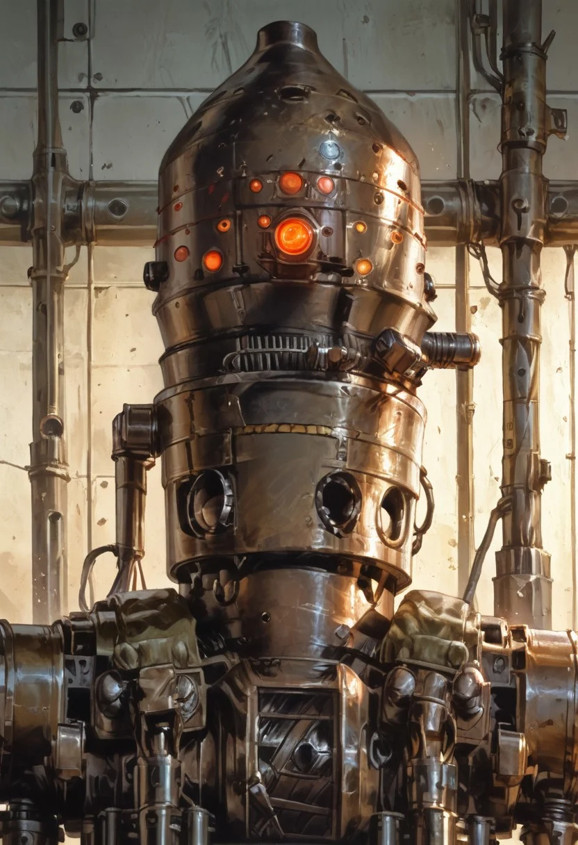 masterpiece illustration, (score_9, score_8_up:1.1),
((1robot, IG-88 )), portrait,
detailed, front view, light and shadow, volumetric lighting, cowboy shot, science fiction,