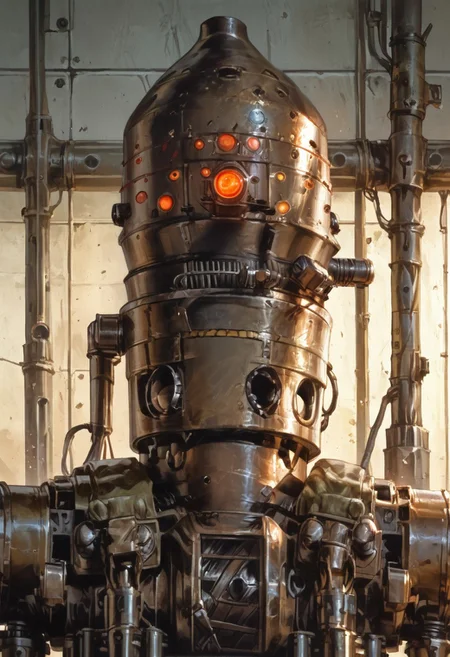 masterpiece illustration, (score_9, score_8_up:1.1),
((1robot, IG-88 )), portrait,
detailed, front view, light and shadow, volumetric lighting, cowboy shot, science fiction,