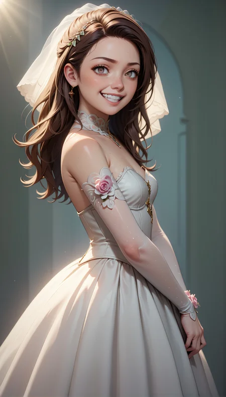 score_9, score_8_up, score_7_up,masterpiece,best quality,high quality,rating_safe,sfw,anime artwork,cinematic,very aesthetic,natural lighting,3d cartoon, 1girl french,hazel eyes,solo, (((young adult)),older),practicing ballet,grand jete,grin,evil grin, sad face expression, long brown hair, Layered shag hairstyle,wedding dress,small breasts, detailed skin,intricate skin details, freckles:1.5, from side, cropped torso, backlighting, silhouetted against the bright light, detail shadow, detailed skin texture, natural skin, clean skin pores, highly detailed iris, highly detailed skin texture, perfect eyes, ,intricate details,extremely detailed, highly detailed, detailed,absurdres,Hires