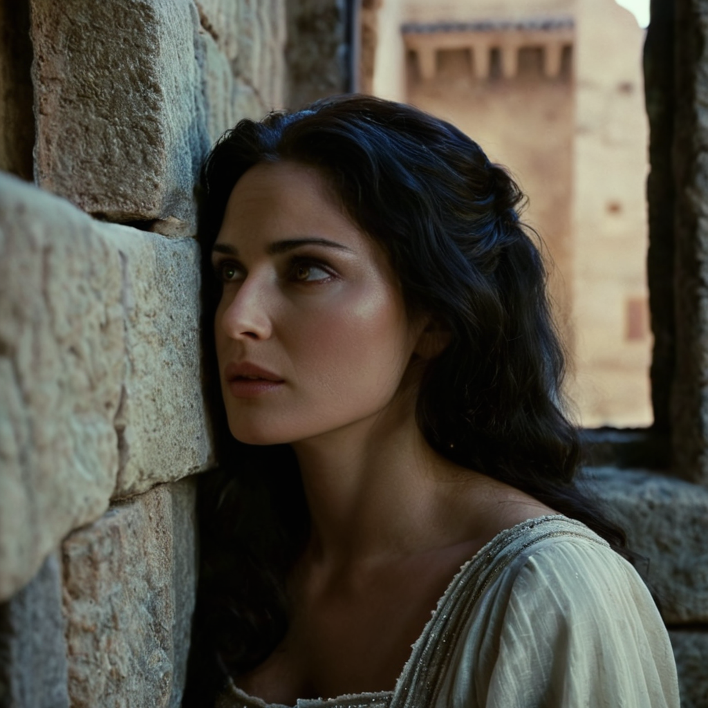 cinematic film still of cinematic film still of  <lora:add-detail-xl:0.1>1
<lora:detailed:0.2>
<lora:perfection style:0.2>
<lora:eyetune:0.5>
 <lora:xl_more_art-full_v1:0.3>
 <lora:Ron Fricke style:0.3>
 <lora:The Passion of the Christ style:0.9>
 <lora:TeethXL:1>
In the 1st century ancient history, an epic dramatic cinematic photo of a woman in a wedding dress looking out of a window,solo,black hair,1boy,male focus,realistic,against wall,wall,brick wall,stone wall,cracked wall ,horror movie themed, sharp, detailed, epic photography, artistic, dramatic light, cinematic style, film style, The Passion of the Christ style, shallow depth of field, vignette, highly detailed, high budget, bokeh, cinemascope, moody, epic, gorgeous, film grain, grainy