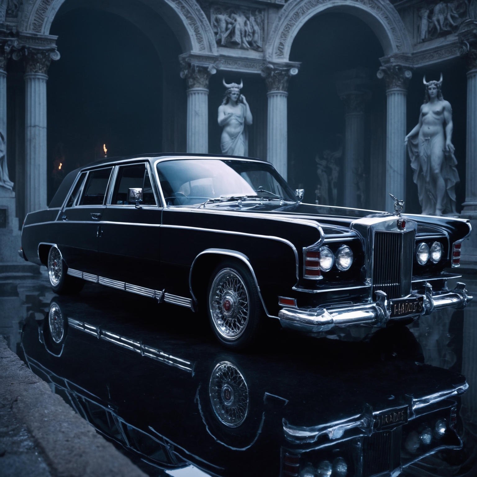 image in zz artstyle, (Hades themed car:1.2), realistic, reflection, cinematic, cinematic shot, cinematic lighting, depth of field, concept car, dynamic, god of underworld, olympus, greek mythology, <lora:lora_32-32_render_adamw8bit_constant_2e-5_100ep_fp16_0drop_scaleweight0_minsnr5-2repeats:1>