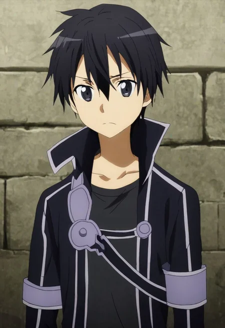 high resolution, solo, best quality, 1Boy, Kazuto Kirigaya, Black Hair, Black Eyes, fell down, revenged, dying, OverallDetail