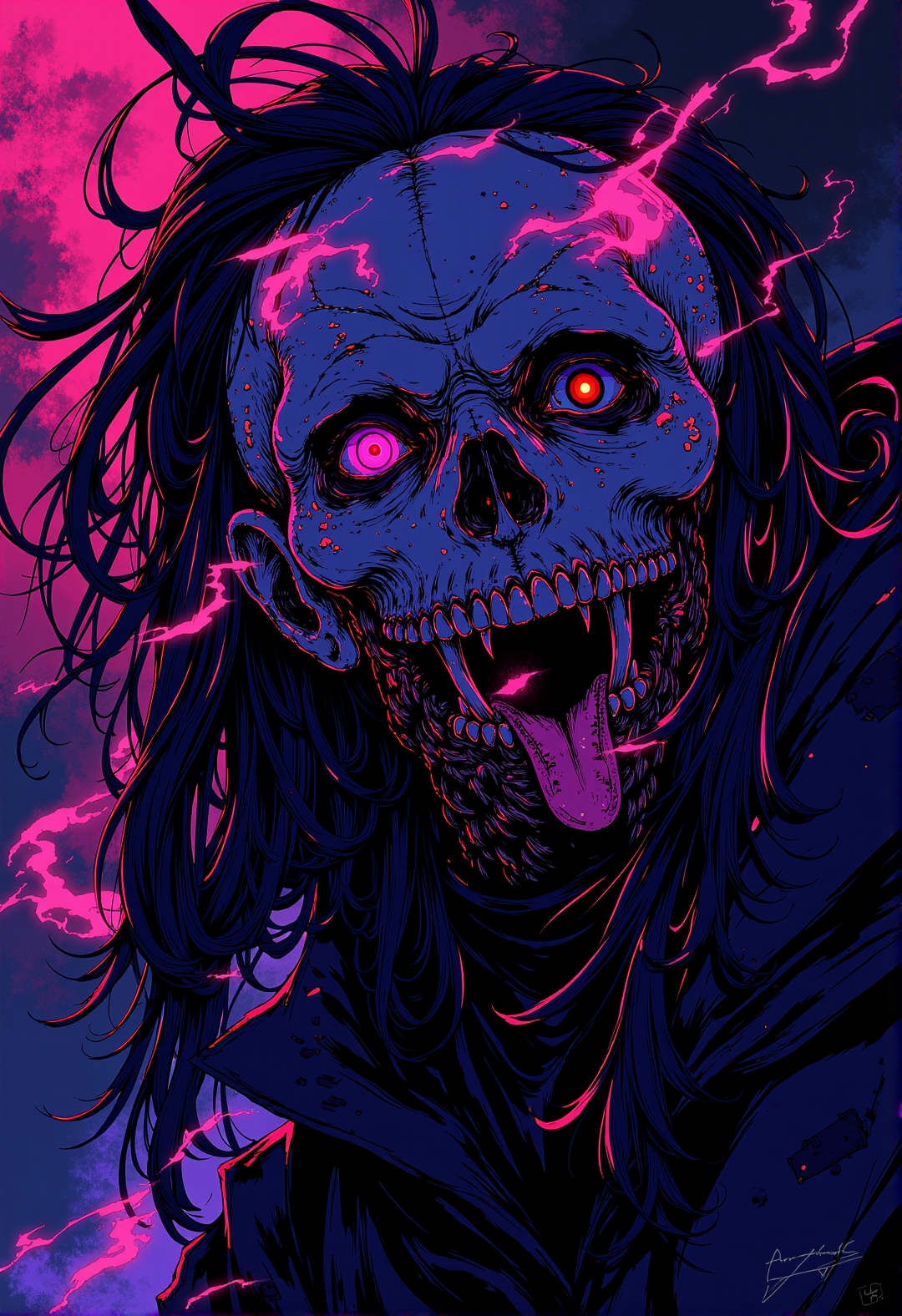 <lora:ck-ghost-reaper:0.9>, This is a digital artwork in the style of ckgr,
wabi sabi character portrait, the psyche lsd dream, a character out of reality from a distant hell invading earth, glowing bioluminecent,