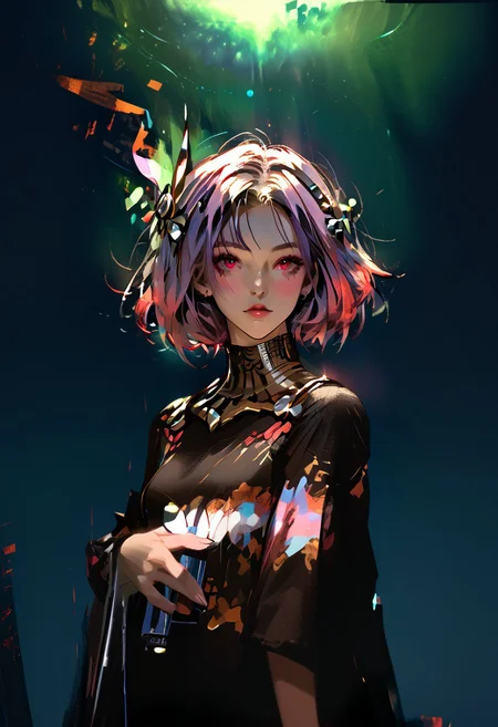 score_9, score_8_up, score_7_up, score_6_up, score_5_up, score_4_up, masterpiece, best quality, raytracing, absurdres, high definition, perfect details, depth of field, good composition, spectacular, volumetric dark lighting, dramatic lighting, absurd, raytracing, 3>lora in weight of: 1.5 + detailed eyes, ((detailed face)), (linear hatching, cel shading, hds style), extremely bright rays of light, dark lighting,
BREAK
perfect face, mature, female, space helmet, round helmet, space suit, red eyes, 1girl, solo, sexy, smooth body, cyber Dystopian, shadowrun, Enigmatic cyber pilot draped in shadows, beautiful, wearing detailed, black uniform, full body, full body in view, (Partially obscured face, revealing only piercing eyes adorned with kohl.arcane energy aura), sexy body, cowboy shot, masterpiece, ultra-detailed, semi-realistic, kohl.arcane imbued eyes, black bakground, simple background, glowing eyes, (closeup, portrait), full lips,