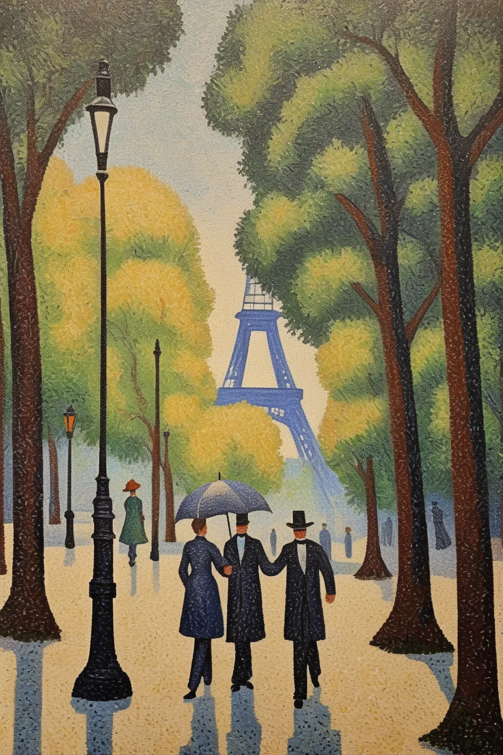 <lora:Paul Signac Style:1>Paul Signac Style - pointillism 1800's stroll in the park beautiful masterpiece