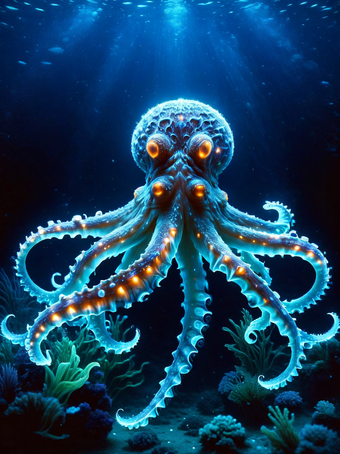 A fantastical underwater giant, ais-blmn octopus. <lora:ais-blmn-sdxl:1>