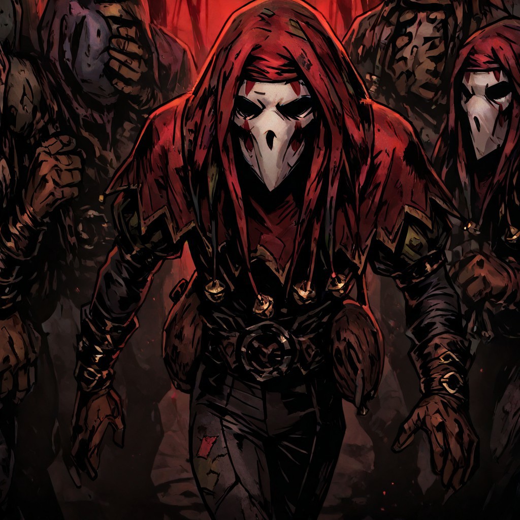 masterpiece, best quality, newest, absurdres, highres, TTCSV1.0,
solo, solo focus, 1boy, DDjester-V1.1, black pants, gloves, mask, red gloves, red headwaer,