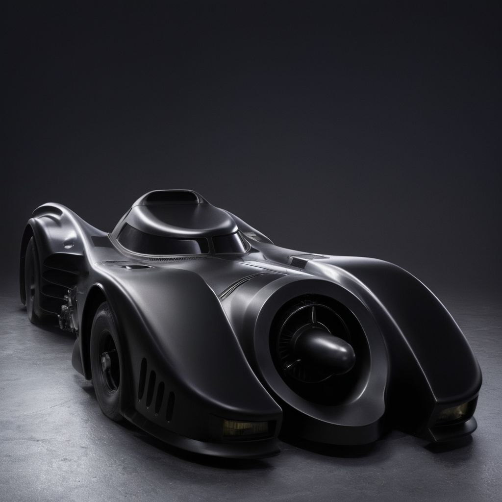 cinematic film still of  <lora:Batmobile 1989:1>
Batmobile 1989 a side view of a black batmobile car is shown in a studio,batman car,gotham city,monochrome,grey background,gradient,gradient background,no humans,shadow,ground vehicle,motor vehicle,car,vehicle focus,wheel,sports car , realistic, sharp, detailed, classic, 1980's, gothic, photography, artistic, perfection, shallow depth of field, vignette, highly detailed, high budget, bokeh, cinemascope, moody, epic, gorgeous, film grain, grainy