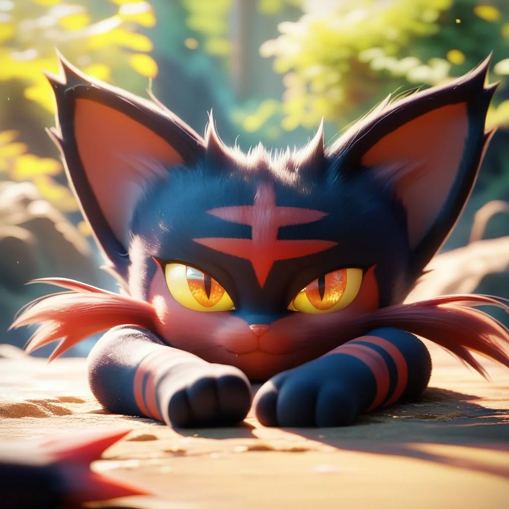 score_9, score_8_up, score_8,
BREAK,
litten, closed mouth, outdoors, lying, day, blurry, on stomach, yellow sclera, portrait,
zPDXL,