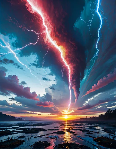 fantasy landscape:1.2
a dense ancient forest, with vibrant flowers, peaceful streams, soft sunlight, tranquil vibes,
a stormy open sea, featuring crashing waves, dark clouds, and flashes of lightning ,
Scattered showers Weather,
a sunset cloudscape, with the sky painted in hues of orange and pink, clouds glowing softly as the day transitions to night,
Urban light pollution washing stars,
Spring cherry blossom bloom,
Star dunes shaped by winds,
Swamp with water flowing in Möbius loops,
,
,
Zdzisław Beksiński: (surreal dystopian architecture), (biomechanical elements), (monochromatic tones), (apocalyptic ambiance)
(masterpiece:1.4), (intricate details:1.4), (hyperrealistic:1.3),(painting:0.9),(ultra detailed:1.4), (8k resolution:1.3), (sharp focus), (dramatic perspective:1.1), (chromatic aberration:0.3), (film grain:0.2),
<lora:JuggerCineXL2:0.3>,
<lora:add-detail-xl:0.3>,
<lora:WildcardX-XL-Detail-Enhancer:0.4>,
<lora:xl_more_art-full_v1:0.7>,
<lora:ClassipeintXL2.1:0.3>,
<lora:Flux-XL_Scenery:0.3> flux-scenery ,
<lora:EnvyDramaticLightingXL01:0.7>
detailxl,