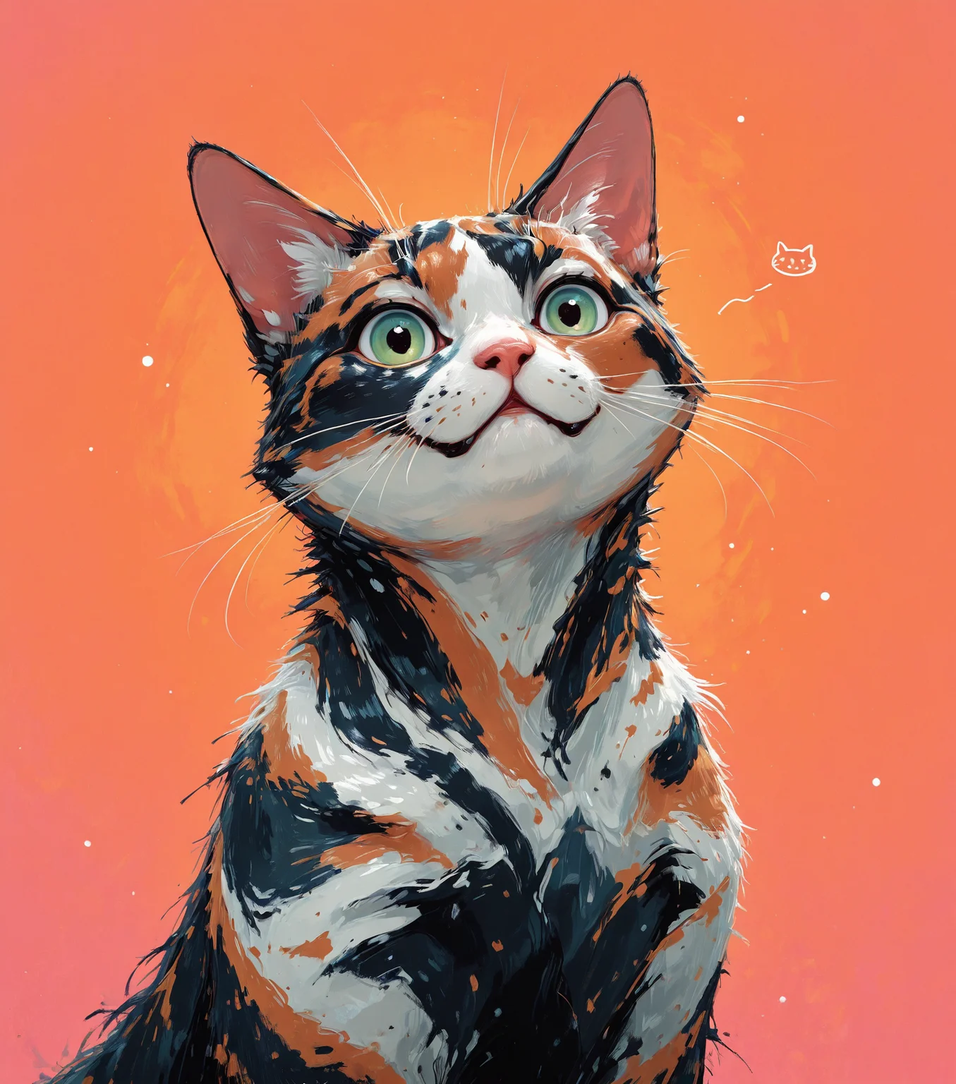 masterpiece, best quality, amazing quality, chubby calico cat, meow, uwu, looking at viewer, no humans, <lora:Aesthetic_v1_buns:1> a35thet1c,, masterpiece, best quality, amazing quality