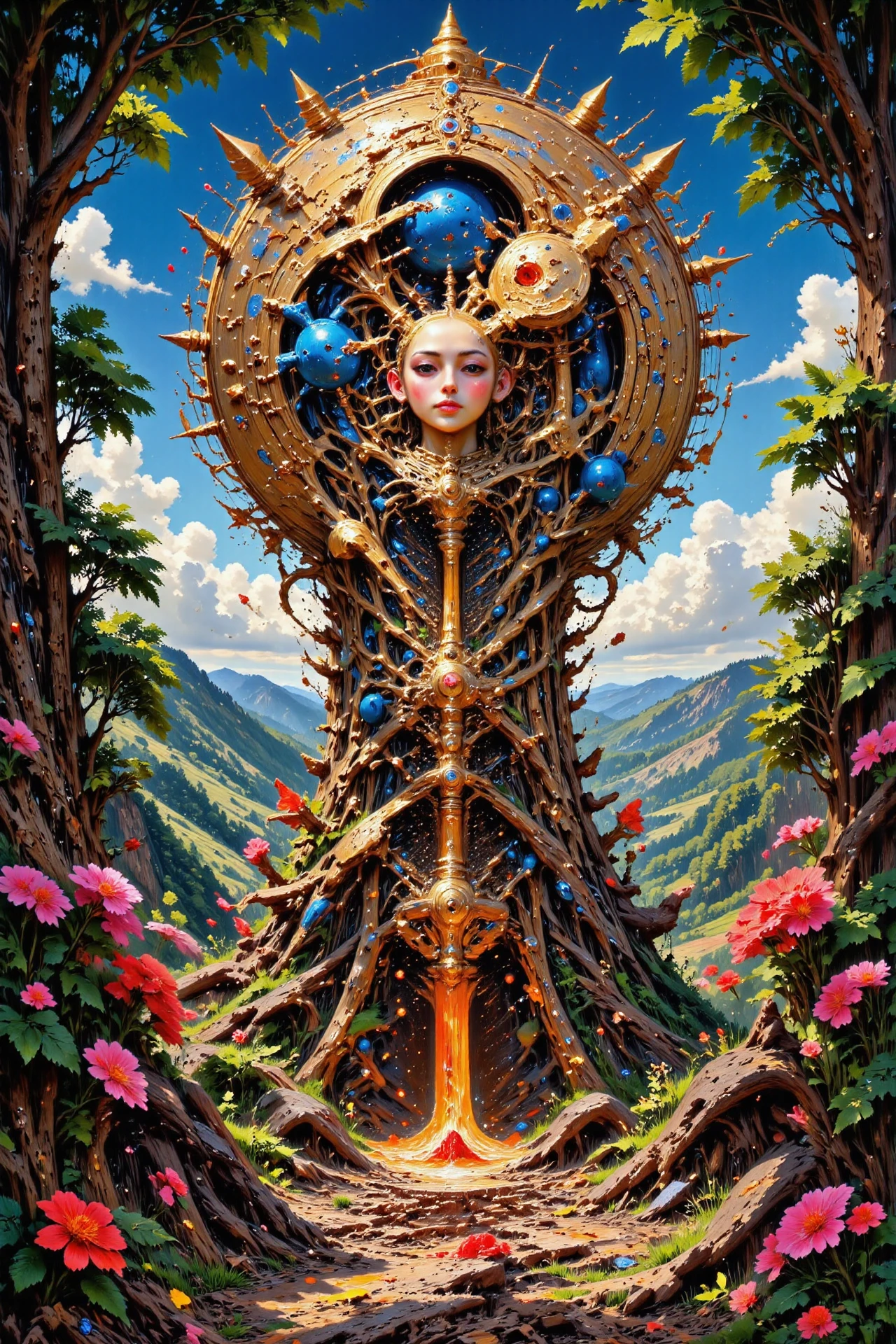 (powerplant),  beautiful Salvadorean fantasy landscape,  noon, woman, intricate, very detailed, sharp, colorful, <lora:Hand v2:1> <lora:Anti-Blur:1> <lora:Insane Detail Slider:0.5>   <lora:Flux.1_Turbo_Detailer:0.6> <lora:flux-photo-transparent_Alpha_1.0:0.8> <lora:flux.1_lora_flyway_Epic-detail_v2:0.6> <lora:Painterly01b_CE_FLUX_AIT:0.8> pntrlyCE_style, <lora:VividlySurreal:0.8>  <lora:FluxMythP0rtr4itStyle:0.8> mythp0rt