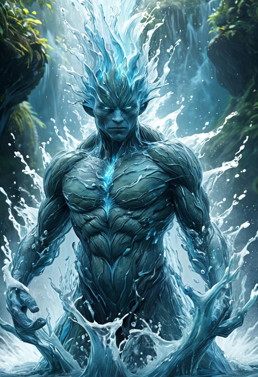 <lora:artfullyEXTRAVAGANZA_SDXL_V1:1>, artxtrvgnz, water elemental, detailed, uhd, 8k