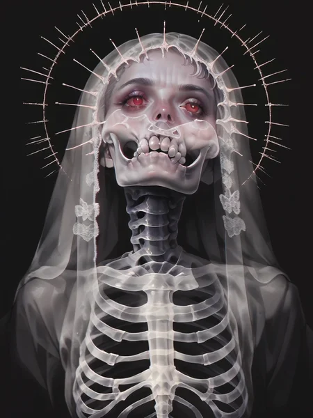 score_9, score_8_up, score_7_up, score_6_up, score_5_up, gh0stly, black background, skeleton, horror (theme), <lora:Gh0stlyXLP:0.7> long hair, red eyes