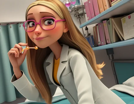 score_9, score_8_up, score_7_up, source_anime, <lora:honey-lemon-movie-ponyxl-lora-nochekaiser:1>, honey lemon, long hair, blonde hair, 3d,, glasses, pink-framed eyewear, coat, labcoat, white coat,, indoors, bed, bed room, on side, blush, drunk, looking at viewer, solo,, cowboy shot, dutch angle