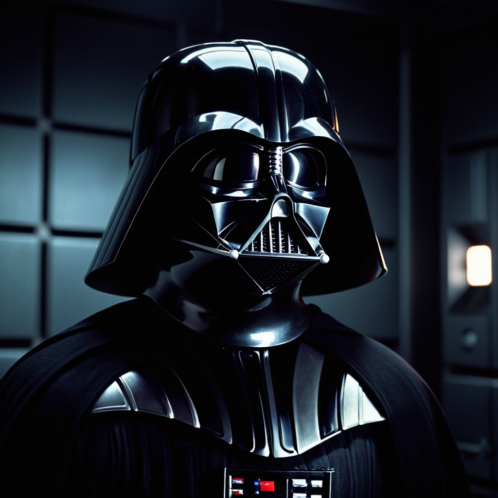 cinematic film still of  <lora:1970's style:1>
In the 1970's a classic darth vader is standing in a dark room,solo,1boy,upper body,male focus,indoors,armor,blurry,helmet,shoulder armor , realistic,realism, detailed, perfection,perfect,filmic,retro,vintage,classic,different haircut,different look,different style,different people, 1970's style , 1970 style, shallow depth of field, vignette, highly detailed, high budget, bokeh, cinemascope, moody, epic, gorgeous, film grain, grainy