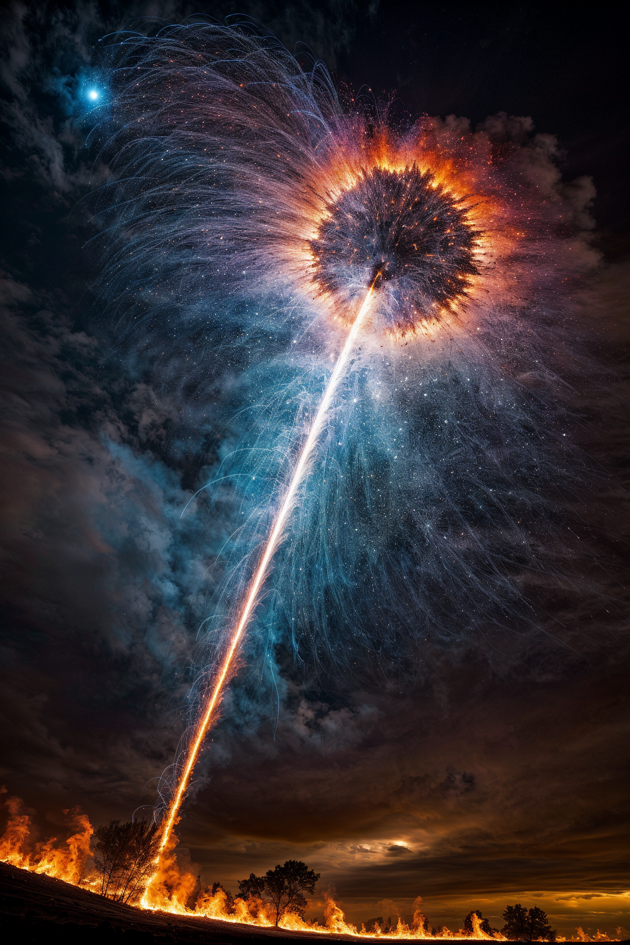 elemental fire, tornado of fire, power of fire, no people,