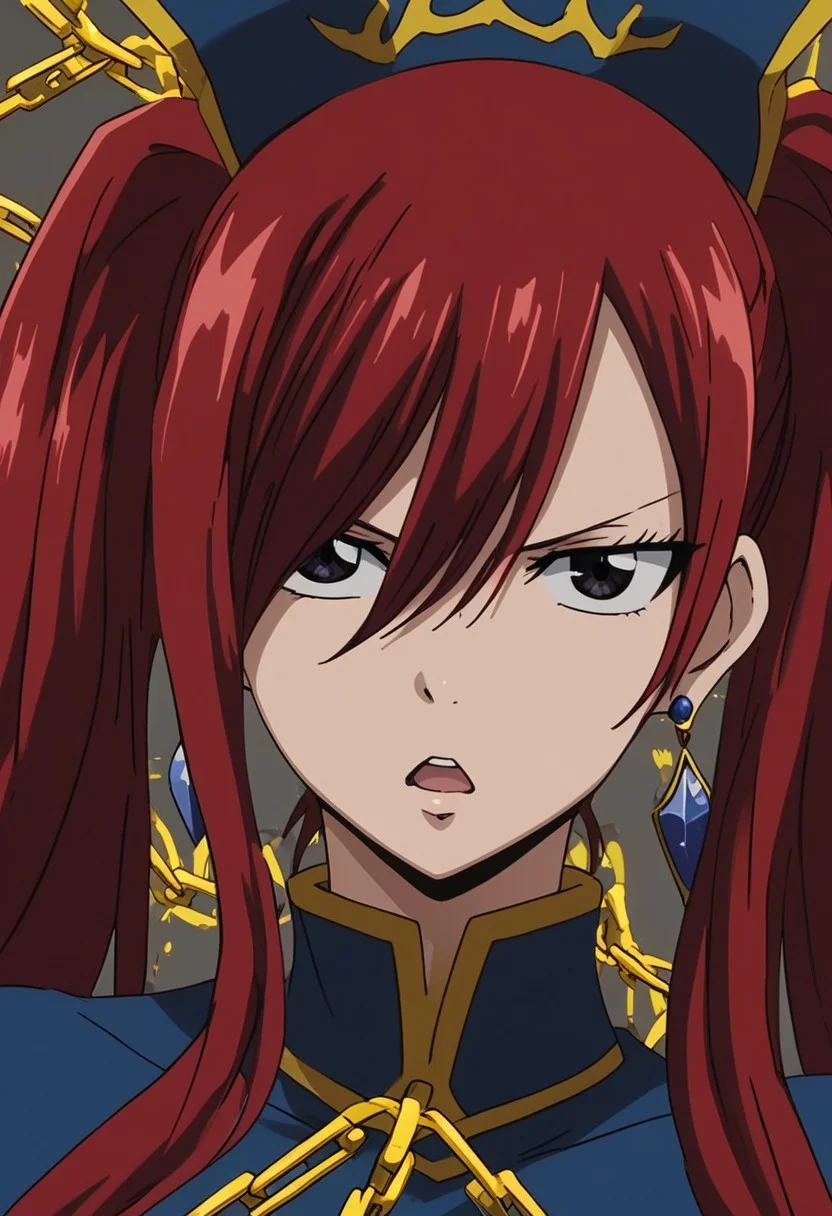score_9, score_8_up, score_7_up, source_anime,
erzascarlet, <lora:erza-scarlet-ponyxl-lora-nochekaiser:1>
hair between eyes, open mouth, blue outfit (yellow outlines), evident neckline, golden chains, blue earrings, blue stay-up stockings, seductive looks, twin ponytails hair, big breasts, standing, close up