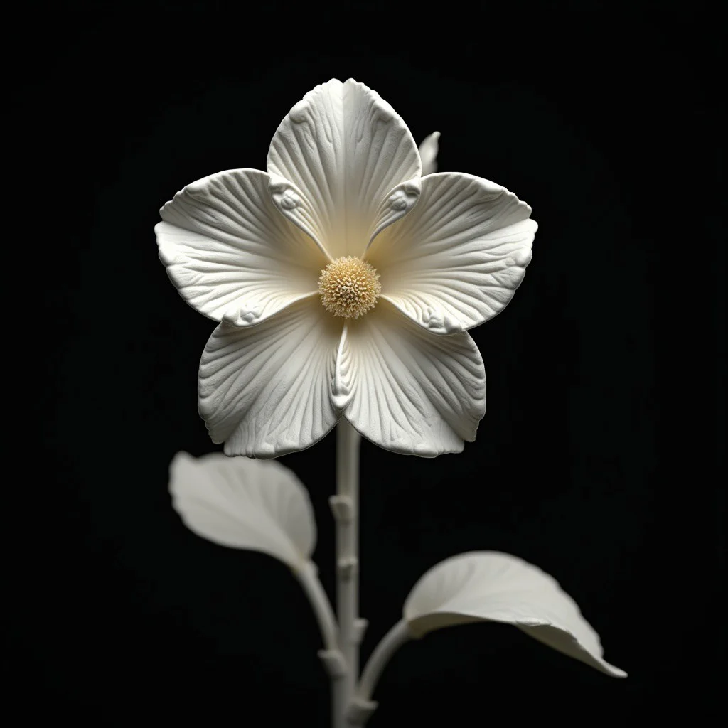 <lora:3DPrintingXL:1>,
masterpiece,(best quality),
official art,extremely detailed cg 8k wallpaper,
((crystalstexture skin)),(extremely delicate and beautiful),highly detailed,
WhiteMold, art style, 3d printed mold, flower, black background, simple background, bird, plant, no humans