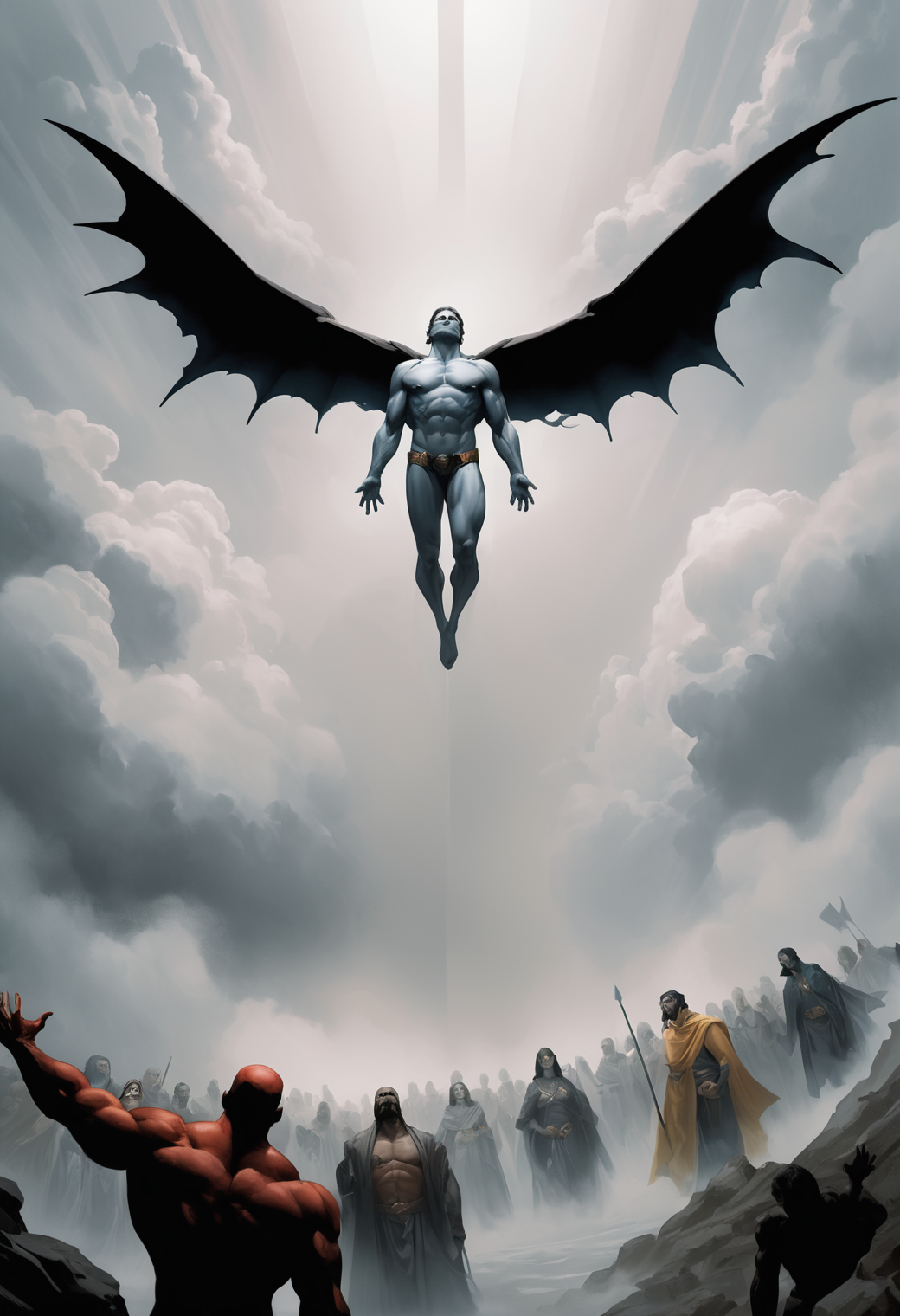 art by Stuart Immonen, wide angle of a Awful "The Creation of Joy", Foggy, deep focus, 800mm lens, Highres, wallpaper