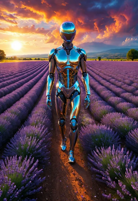 Psychedelic style ((( Medical Robots ,49. Dreamy Lavender Fields in Provence, shiny chrome elements)))Time stops for everyone except one person who must manually restart it by clapping their hands.
 (((with exaggerated expressions))) With Quantum Foam Surface: The surface of this fruit bubbles with microscopic wormholes and virtual particles., Dynamic Sports Panning Shots: Track fast-moving athletes like runners or cyclists with slower shutter speeds (1/30s). This keeps them sharp while blurring the background dynamically..(dynamic:1.1),sun rays, 
(Vivid, HDR, Canon50, 8K, Hyper Realistic, Dramatic, Epic, Dynamic Contrast, Cinematic Lighting, increased brightness)(((Zoomed Out, Far away Shot))) = =. Epic dynamic lighting , vibrant,highly detailed,psychedelic,((Psychedelic, rainbow glow ))
((Vivid, Epic, Dynamic contrast)) (((Zoomed out, Far away shot, In frame)), (((Cinematic, Studio lighting, Contrast)))
<lora:juggernautXL_version6Rundiffusion:0.8><lora:rundiffusionXL_beta:0.8><lora:epicrealismXL_v5Ultimate:0.8><lora:crystalClearXL_ccxl:1><lora:extremely_detailed:0.8> extremely detailed
 <lora:hyperkraximalism:0.4> hyperkraximalism
<lora:QuadpipeQp_sdxlV2:0.4> 
<lora:xl_more_art-full_v1:0.1>
<lora:RMSDXL_Darkness_Cinema:0.2>
<lora:glowneon_xl_v1:0.8> glowneon, glowing, sparks, lightning, - Generate images with sharp edges and fine details.
- Produce high-resolution images with no blurriness or distortions.
- Create images with clear and well-defined subjects.
- Ensure that the output images have crisp lines and distinct features.
- Generate images with vibrant colors and accurate tones.
- Avoid noise or artifacts in the generated images.
- Focus on producing clear textures and patterns in the images.
- Emphasize clarity and definition in all aspects of the generated images.
- Prioritize the sharpness and clarity of the main subjects in the images.
- Optimize the AI model to produce clear and visually appealing images., Wlop, By art germ . Vibrant colors, swirling patterns, abstract forms, surreal, trippy