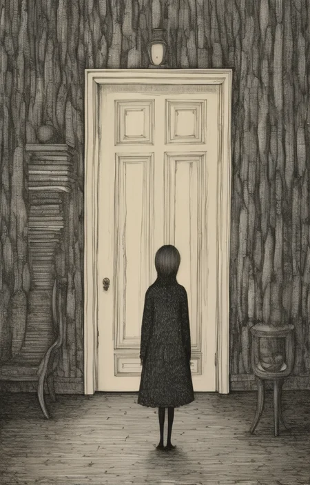 masterpiece,best quality,<lora:tbh276-sdxl:0.9>,illustration,style of Edward Gorey tech genius teenage girl