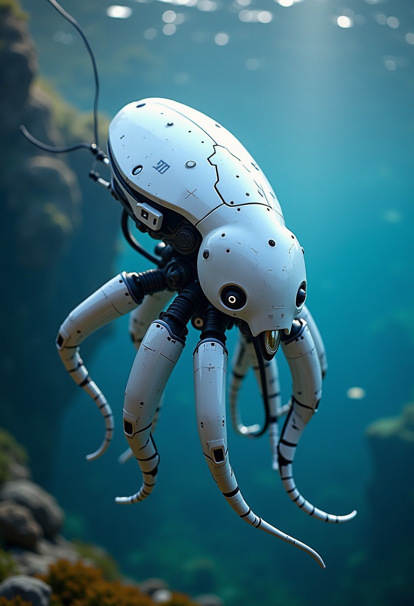 H0rizonMach1ne, White Robotic jellyfish,