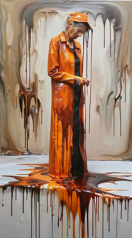solvique old artist paints a melting picture, a masterpiece <lora:solvique:0.7>