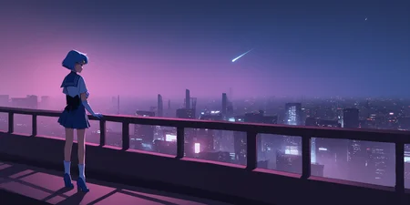 score_9, score_8_up, score_7_up, score_6_up, score_5_up, score_4_up, rating_safe
BREAK
sailor mercury, short hair, circlet, blue hair, blue eyes,
BREAK
solo, magical girl, blue serafuku,
BREAK
cyberpunk city, night, dark, scenery, skyline, <lora:Lunas-AsteroidIll-SDXL-A1:1>