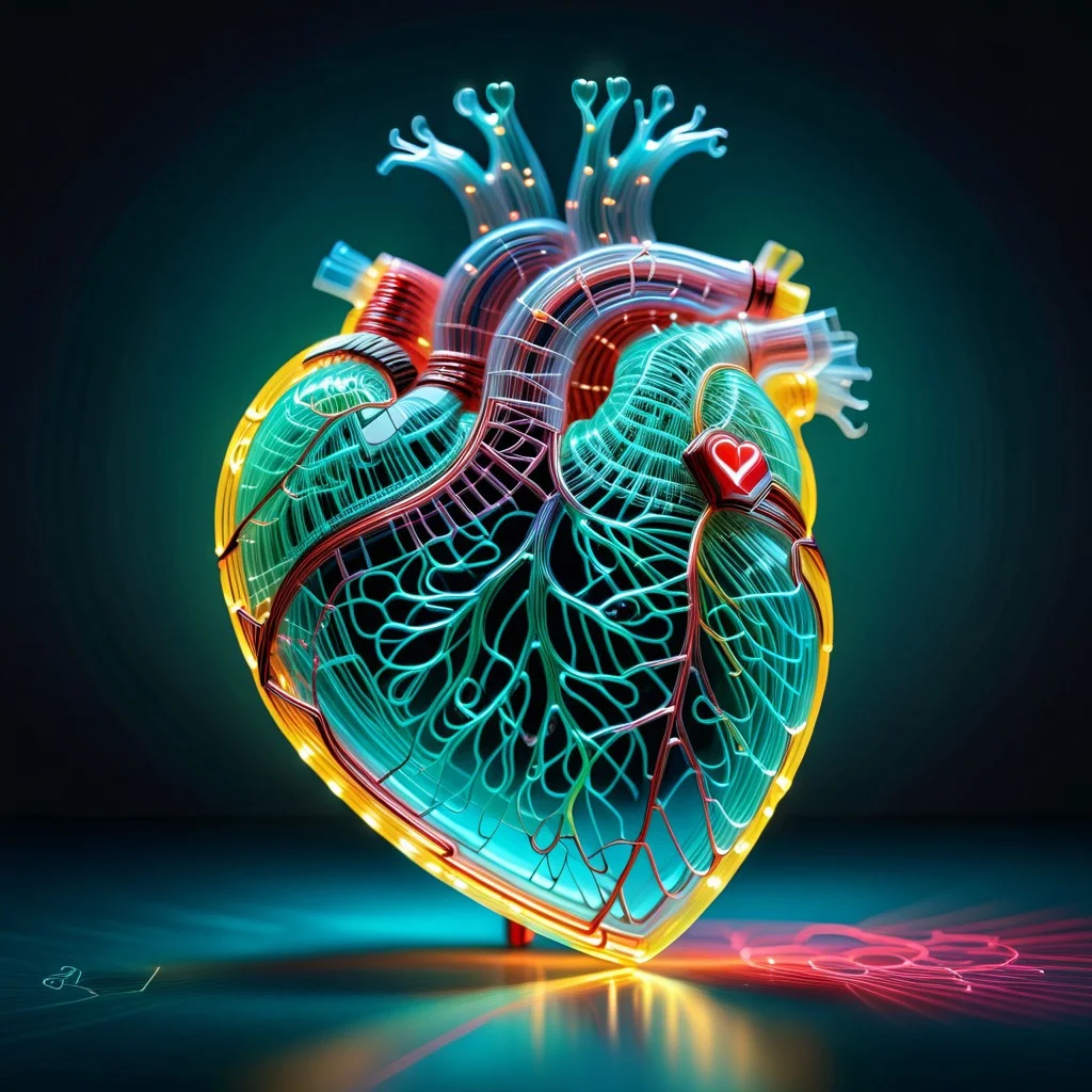 a heart made of tiny neon glass filaments, w0gf1l, heart art,
masterpiece, best quality, ultra details, intricate, ornate, filigree,
ultrarealistic, creative, artistic
