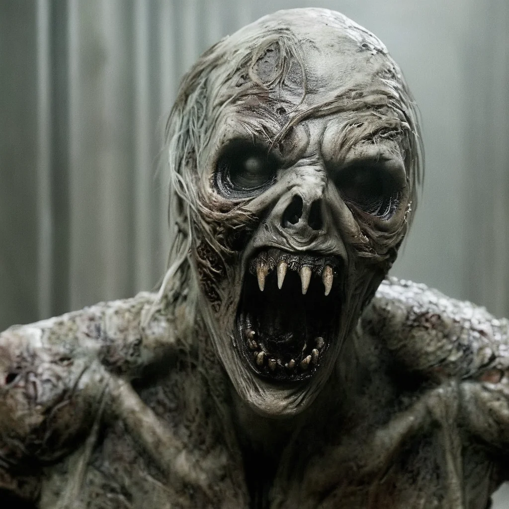 Horror-themed, <lora:perfection style:0.5> <lora:detailed:0.5> perfection detailed
<lora:Sairento Hiru style:0.9>
In the mysterious New England town of Silent Hill Monsters and Creatures a close up of a zombie person with a mouth full of zombie teeth,wicked,evil,solo,open mouth,teeth,blurry,no humans,depth of field,sharp teeth,monster,realistic,horror (theme) , cinematic, supernatural, horror style, Sairento Hiru style, Eerie, unsettling, dark, spooky, suspenseful, grim, highly detailed