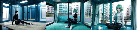 (otherworldly), highly insanely detailed, masterpiece, top quality, best quality, highres, 4k, 8k, RAW photo, (very aesthetic, beautiful and aesthetic),
1girl, asian female, facing viewer, turtleneck, pants,
<lora:MM5-v1:0.6>, blue wall, window, sitting, Magic Mirror Car, MM5, indoors,
1girl, solo,
(__lazy-wildcards/char/haircolor__),âââ