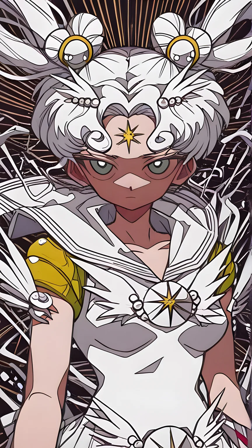 Sailor Cosmos,7A3IFRHPR_illu,ligne claire - dynamic pose - abstract element - abstract background,<lora:Sailor Cosmos:0.8>,<lora:hwm4to7A3IFRHPR:1.0>